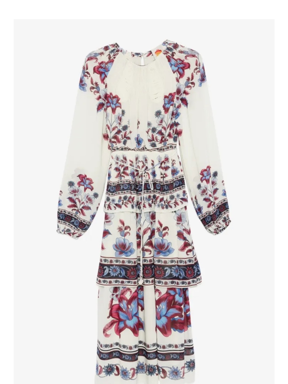 NWT Farm Rio White Malu Winter Cut-Out Long Sleeve Maxi Dress Med - Picture 5 of 12